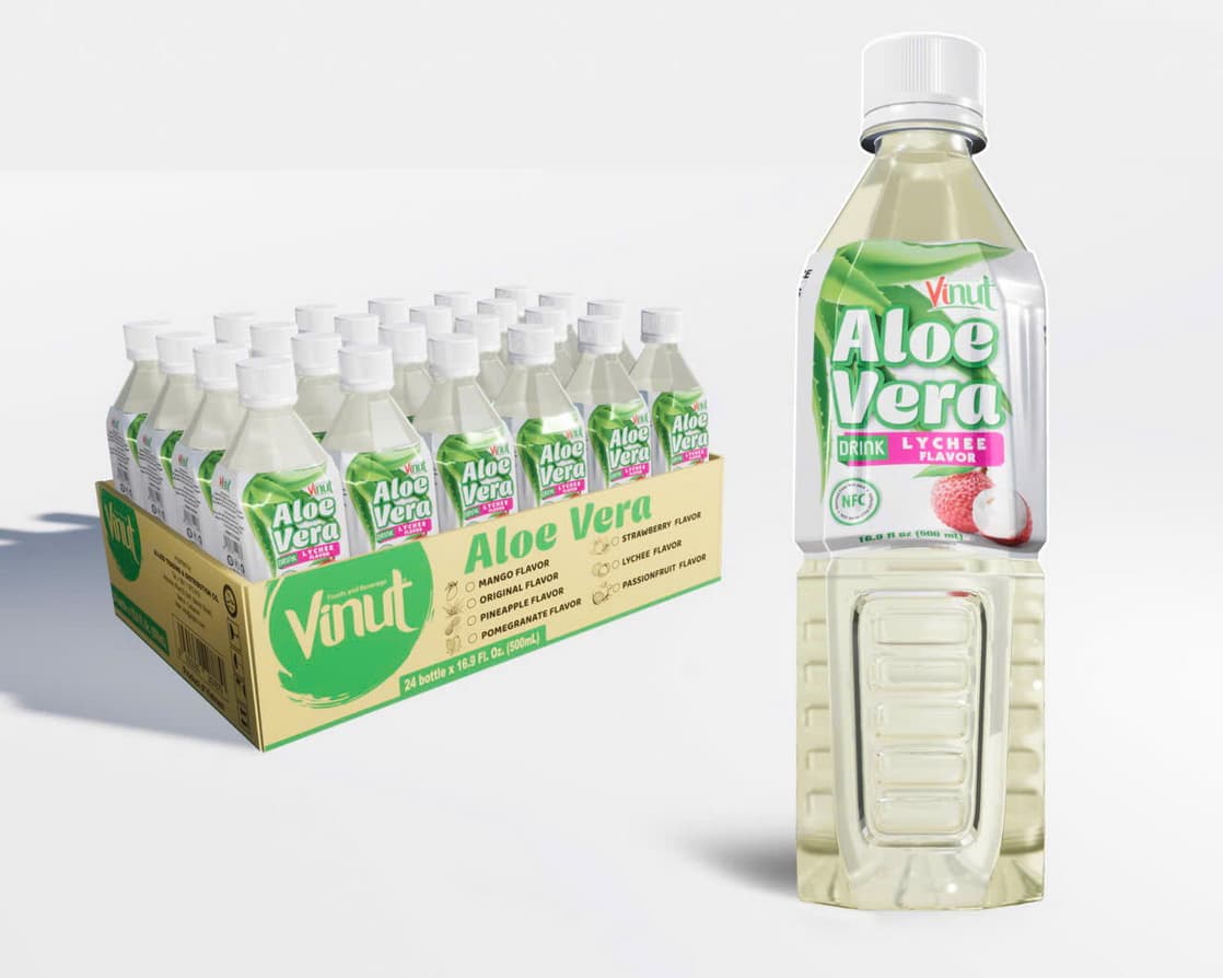 VINUT napitek z aloe vero z okusom ličija 500ml