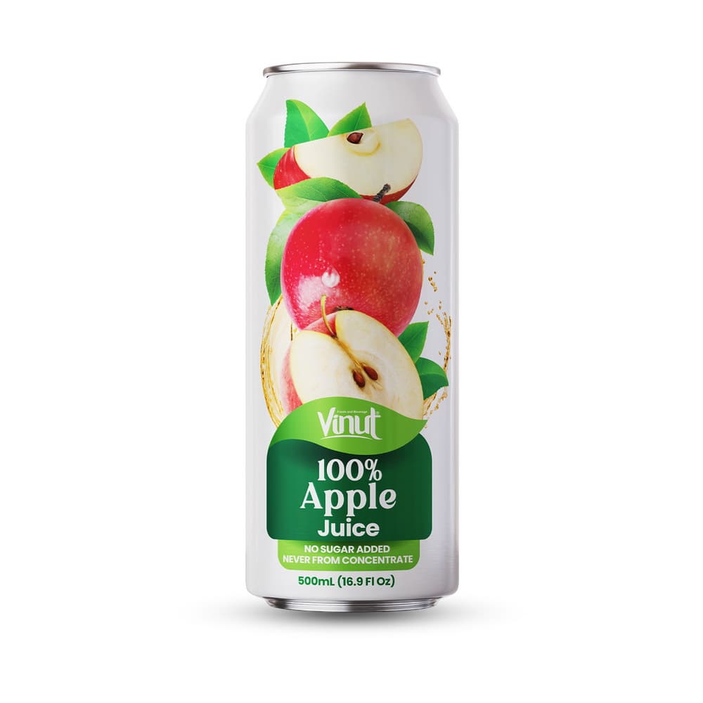 VINUT 100% jabolčni sok, brez dodanega sladkorja, nikoli iz koncentrata, slim pločevinka, 16.9 fl oz 500 mL