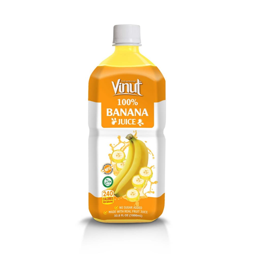 VINUT 100% Sok banane, NFC, brez dodanega sladkorja, PET plastenka, 33.8 fl oz 1000 mL