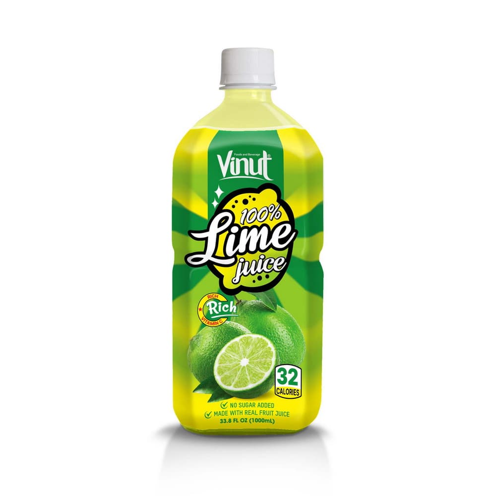 VINUT 100% limetin sok, Brez dodanega sladkorja, 33.8 fl oz (1.000 mL) PET plastenka