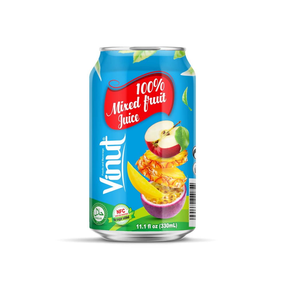 VINUT 100% Mešani sadni sok, NFC, brez dodanega sladkorja, pločevinka, 11.1 fl oz 330 mL