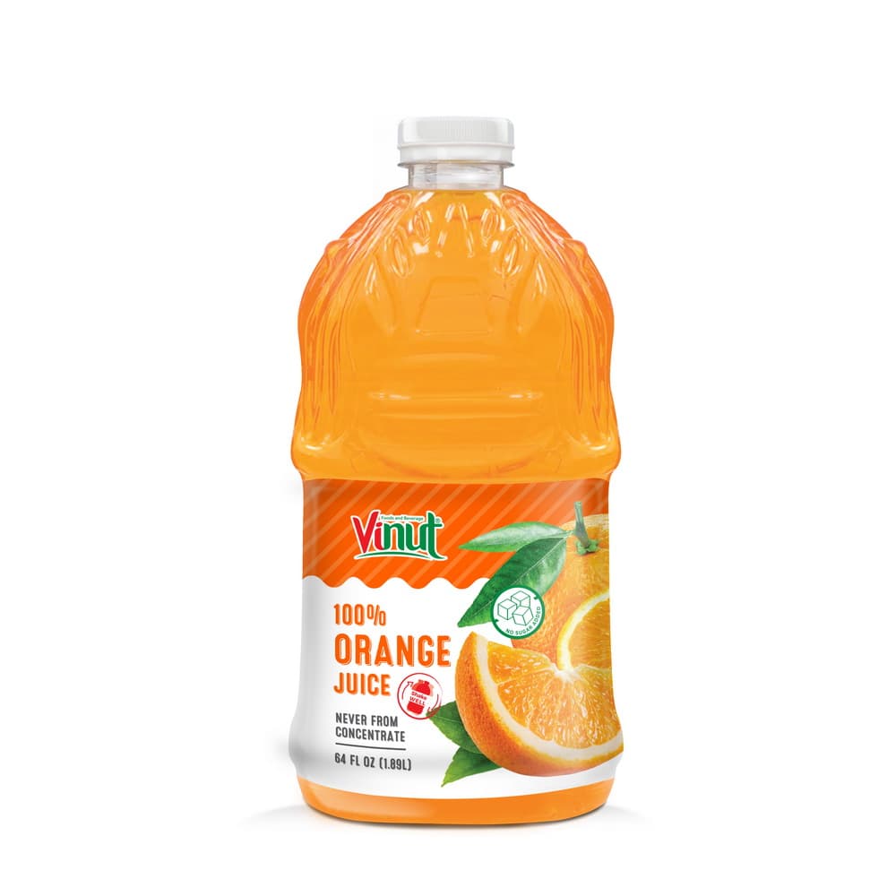 VINUT 100% pomarančni sok, nikoli iz koncentrata, PET plastenka, 64 fl oz 1.89 L