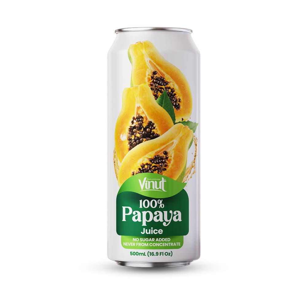 VINUT 100% Sok papaje, Brez dodanega sladkorja, Nikoli iz koncentrata, Tanka pločevinka, 16.9 fl oz 500 mL