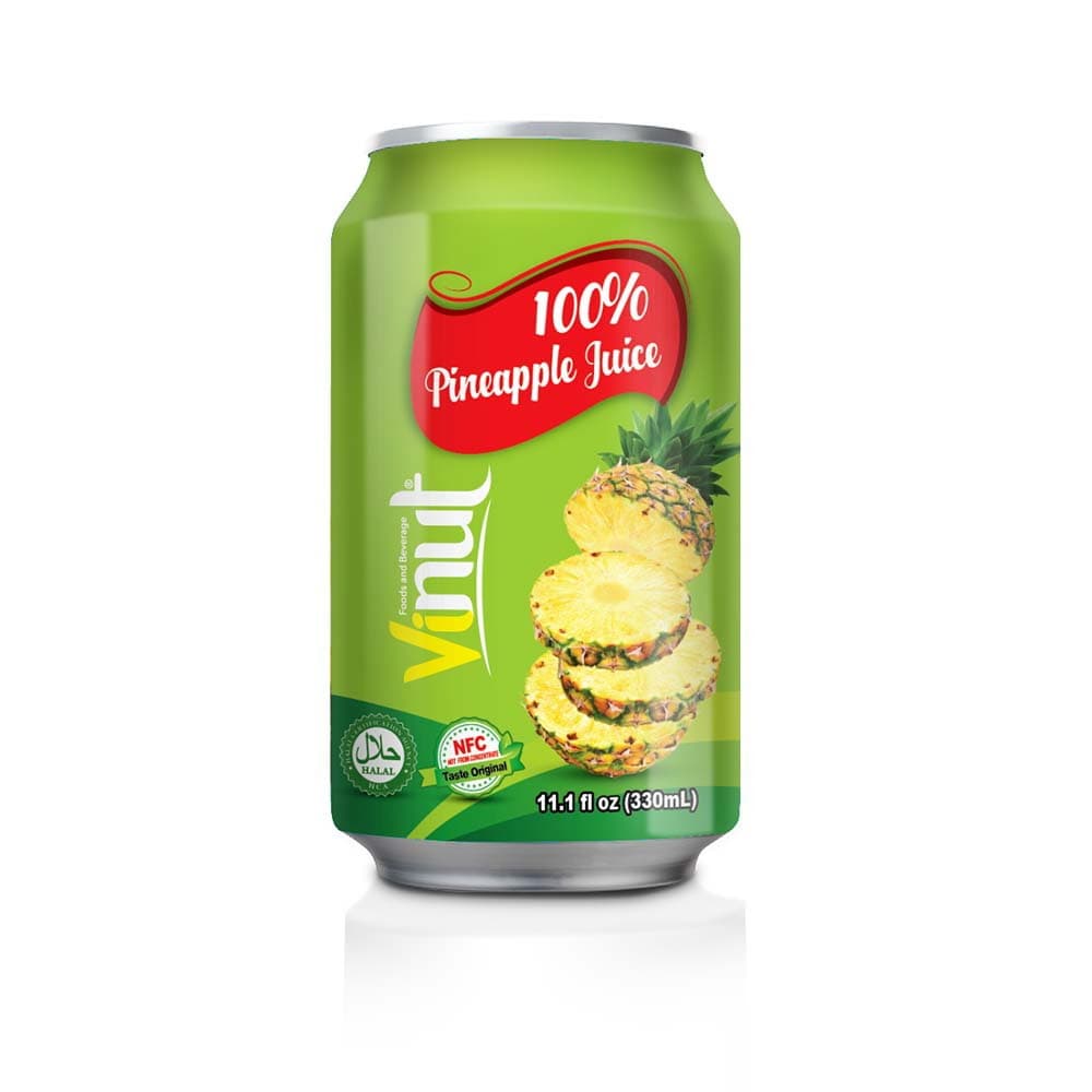 VINUT 100% Ananasov sok, 11.1 fl oz (330 mL) pločevinka