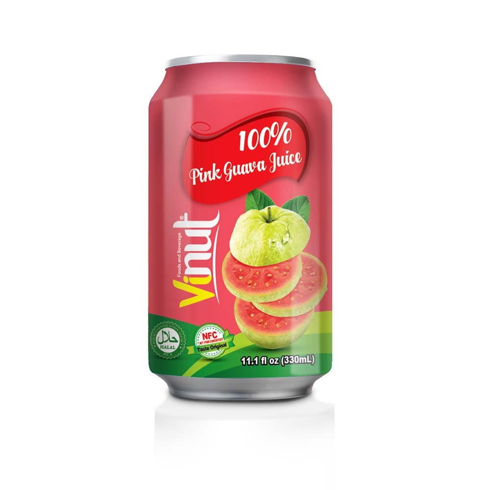 VINUT 100% Sok rožnate guave, 11.1 fl oz (330 mL) pločevinka