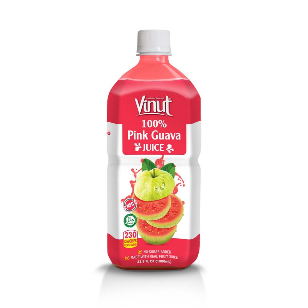 VINUT 100% sok rožnate guave, Brez dodanega sladkorja, 33.8 fl oz (1.000 mL) PET plastenka