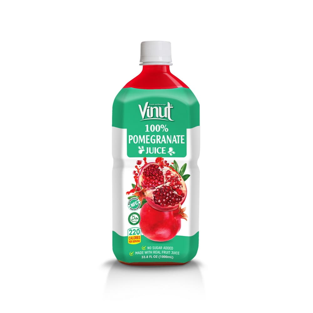 VINUT 100% Sok granatnega jabolka, brez dodanega sladkorja, 33.8 fl oz (1,000 mL) PET plastenka