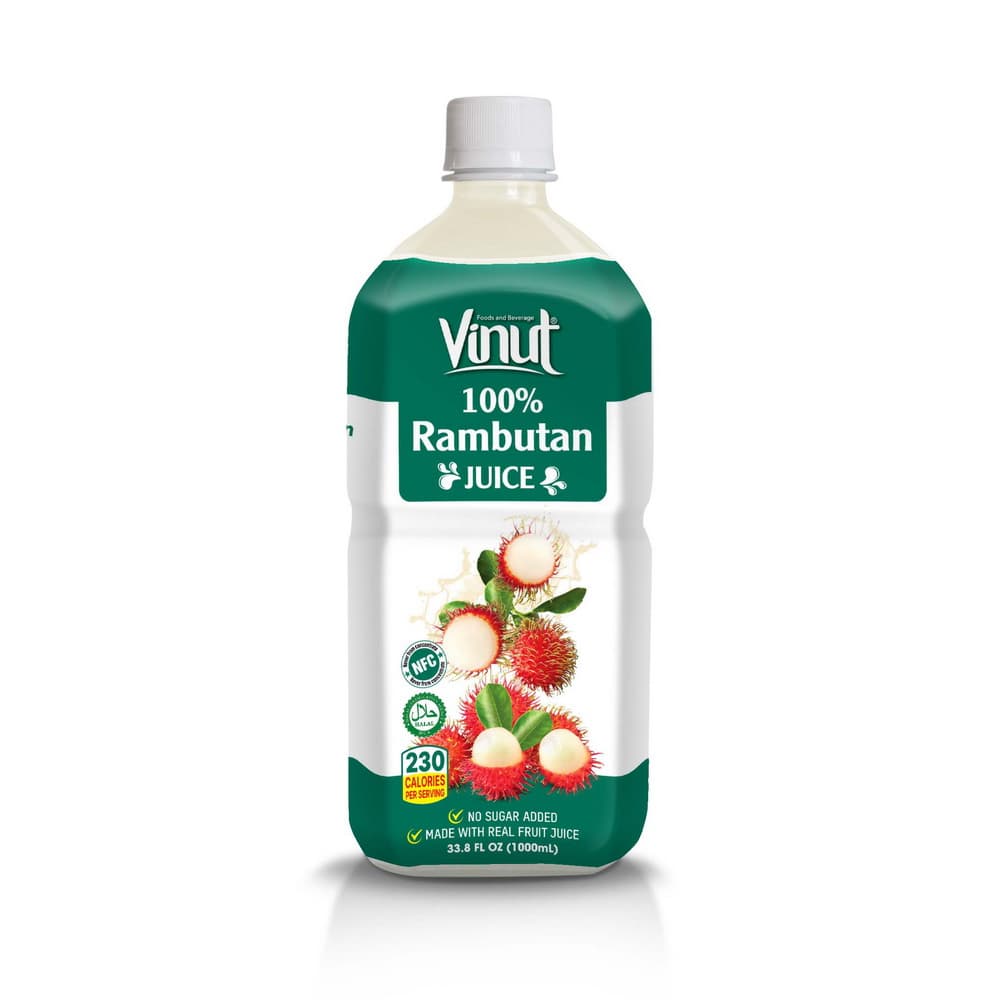 VINUT 100% sok rambutana, NFC, brez dodanega sladkorja, PET plastenka, 33.8 fl oz 1000 mL