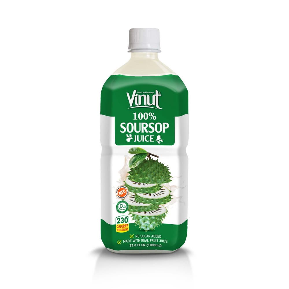 VINUT 100% Sok graviole, brez dodanega sladkorja, 33.8 fl oz (1,000 mL) PET plastenka