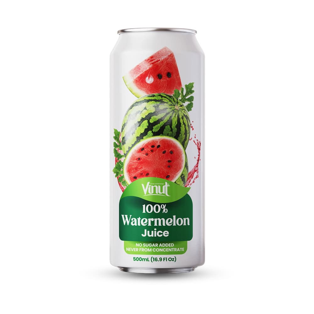VINUT 100% Sok iz lubenice, brez dodanega sladkorja, nikoli iz koncentrata, tanka pločevinka, 16.9 fl oz 500 mL