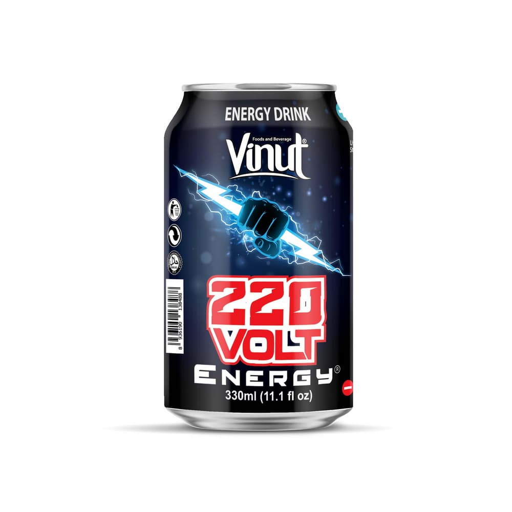 VINUT Energijska pijača 220 Volt, Pločevinka, 11.1 fl oz 330 mL