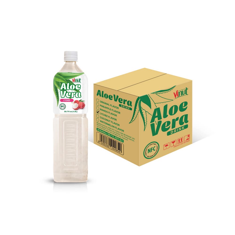 VINUT Napitek iz aloe vere Liči, NFC, PET Steklenica, 50.7 fl oz 1.5 L