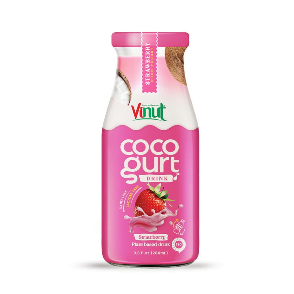VINUT Cocogurt napitek z jagodo, rastlinski, Steklenica, 9.8 fl oz 280 mL