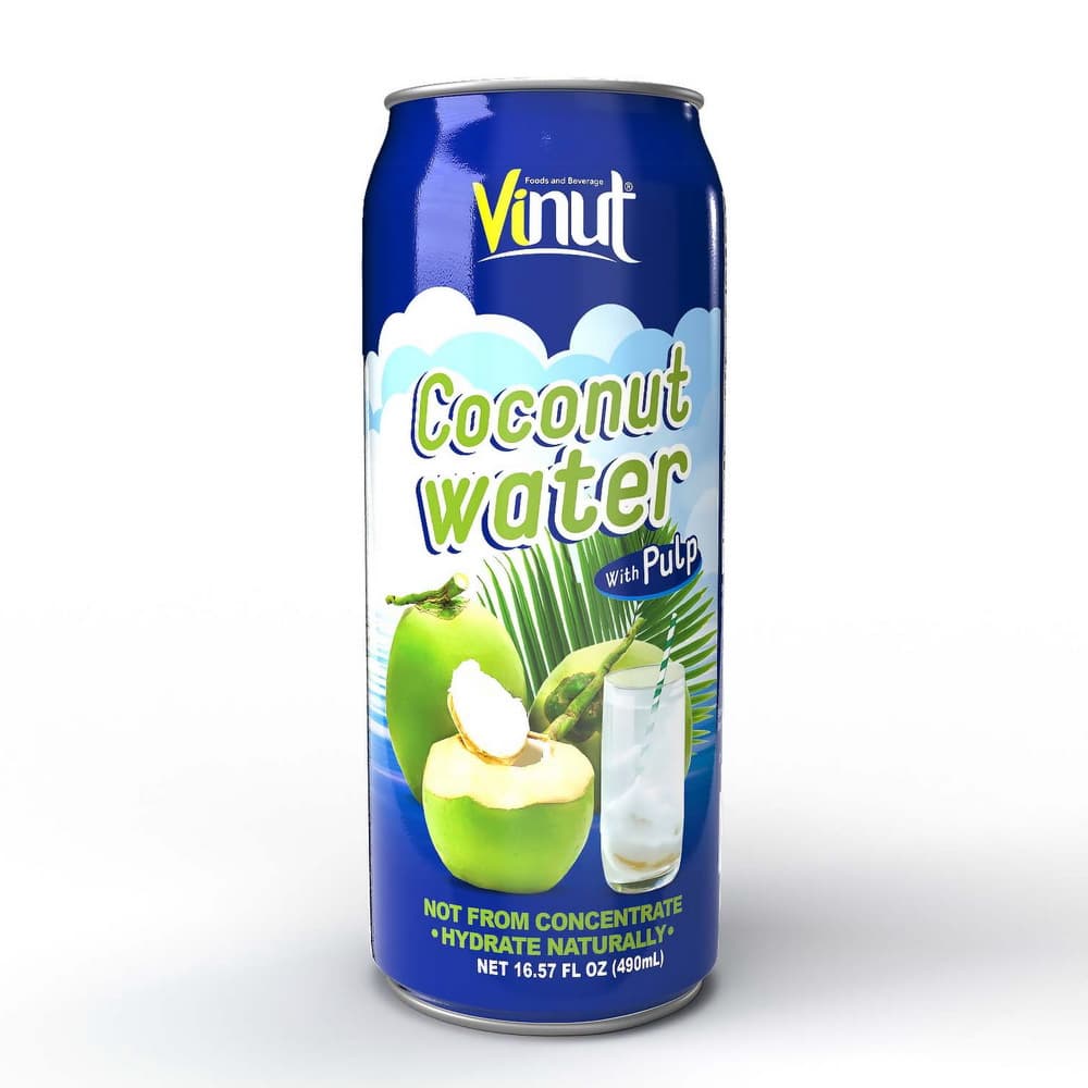 VINUT Kokosova Voda s Kašo, Pločevinka, 16.57 fl oz 490 mL