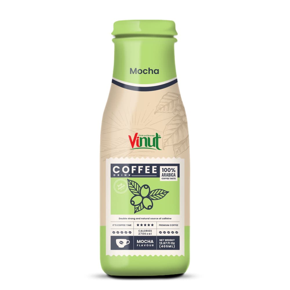 VINUT Kava pijača 100% Arabica, okus Mocha, Steklenica, 13.87 fl oz 405 mL