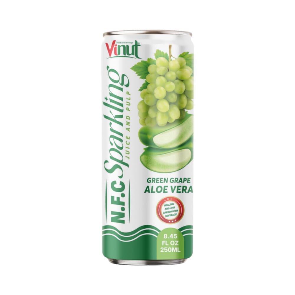 VINUT Gazirani sok z mesom zeleno grozdje in aloe vera N.F.C, zdrava in nizko gazirana pijača, tanka pločevinka, 8.45 fl oz (250 mL)