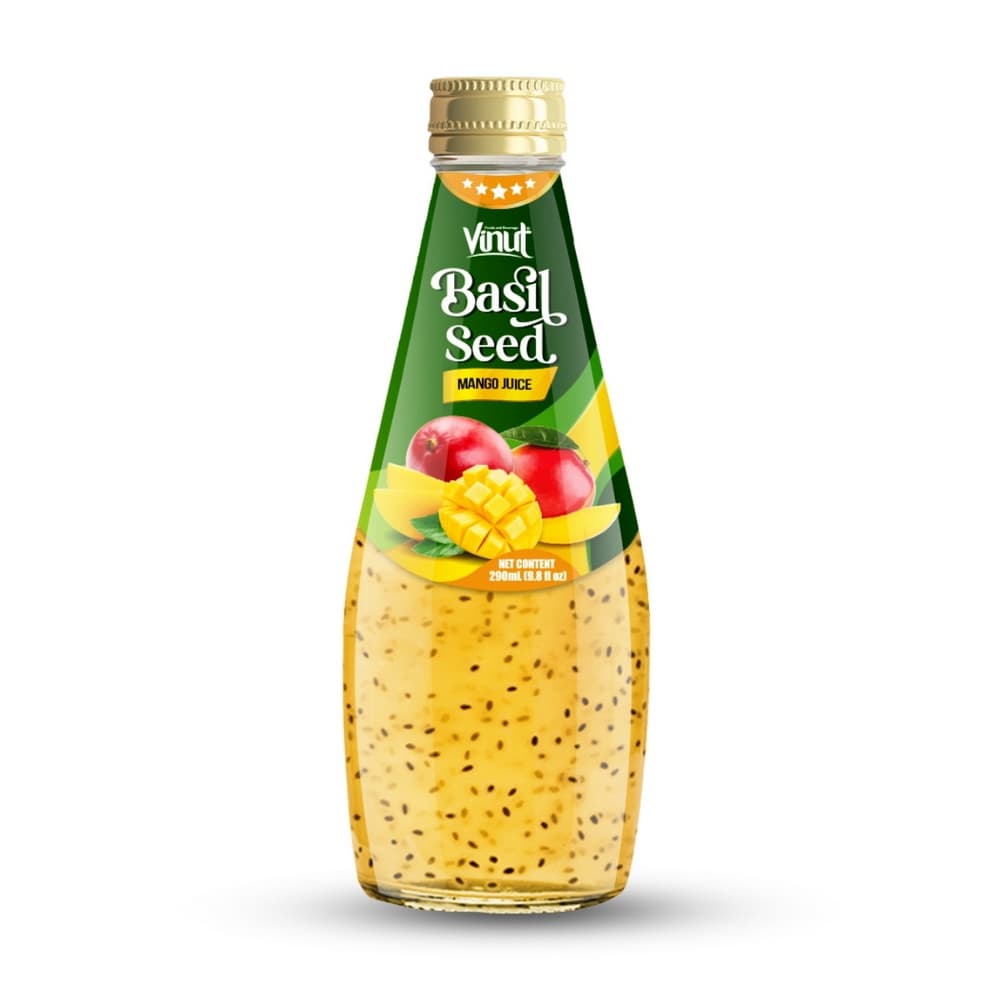 VINUT Sok z bazilikinimi semeni Mango, Steklenica, 9.8 fl oz (290 mL)
