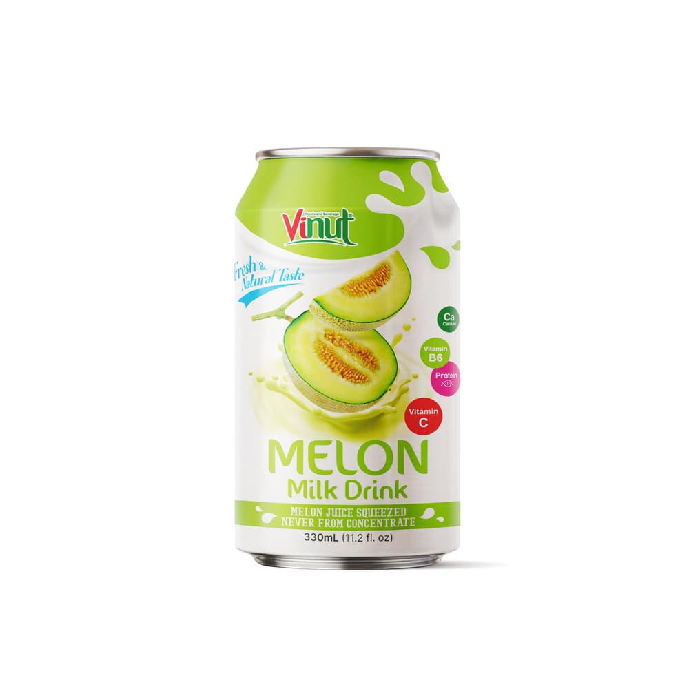 VINUT Melonin mlečni napitek, Svež in naraven okus, Pločevinka, 11.2 fl oz (330 mL)