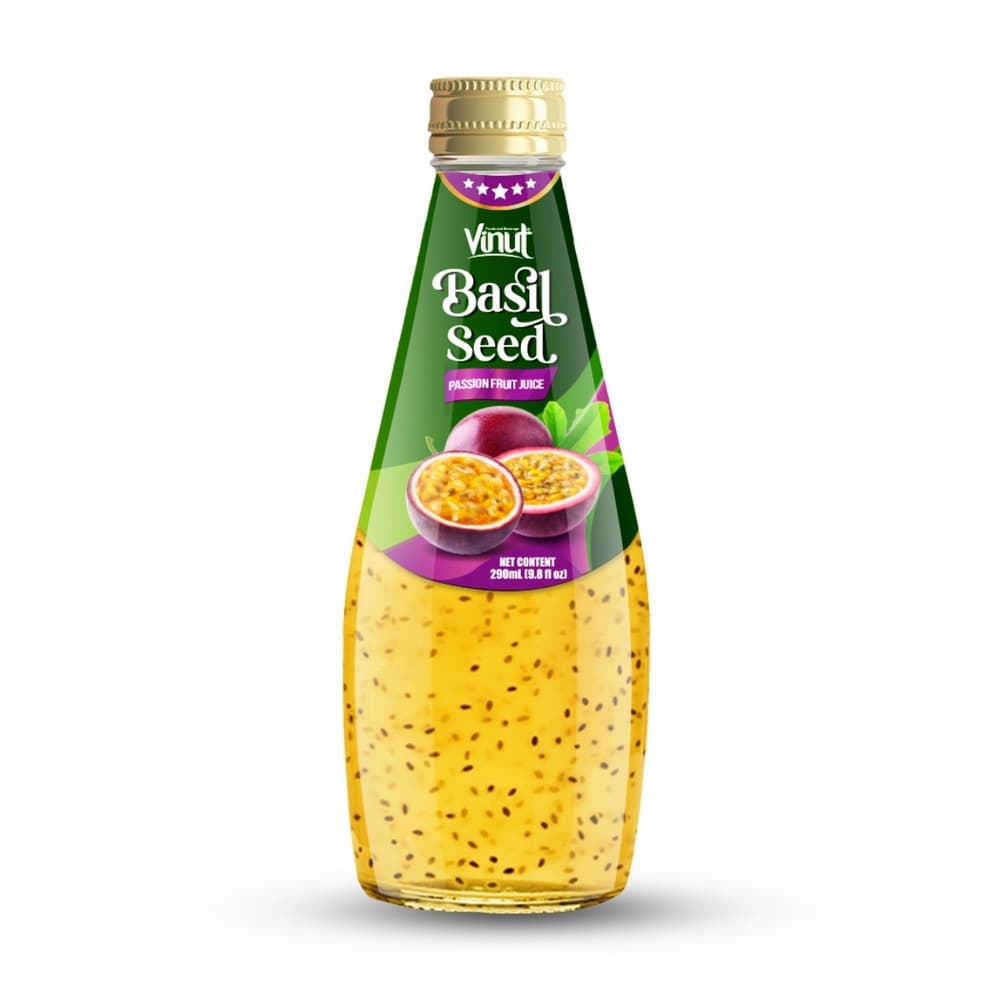 VINUT Sok pasijonka z bazilikinimi semeni, steklenica, 9.8 fl oz (290 mL)