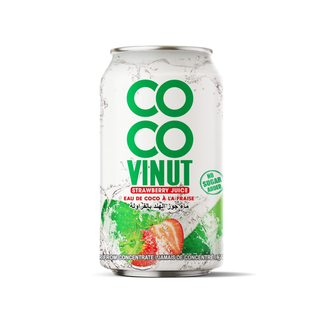 VINUT Kokosova voda z jagodnim sokom, Brez dodanega sladkorja, Pločevinka, (330 mL)